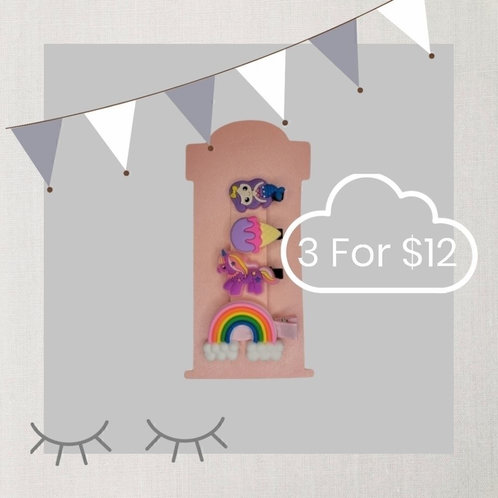 3 for $12 4pc Children Hairclips